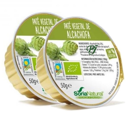 [037004] Pate Vegetal De Alcachofa 2X50Gr - Soria Natural