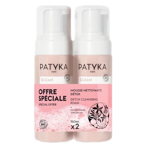 [189180] Clean Duplo Mousse Limpiadora Detox 2 x 150 Ml. - Patyka