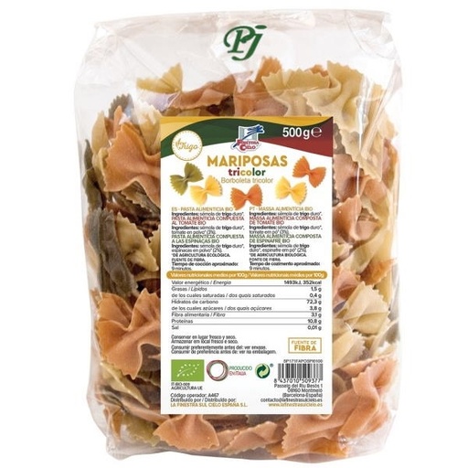 [040233] Pasta Tricolor Mariposas 500 G. - La Finestra