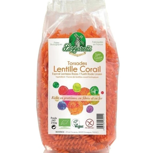 [040694] Espirales Lentejas Rojas 250 G. - Lazzaretti