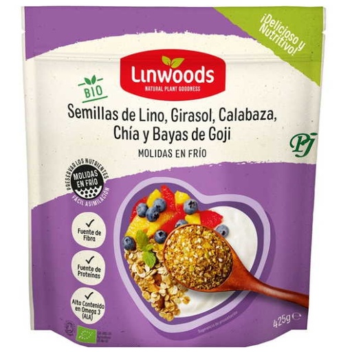 [041205] Semillas De Lino, Girasol, Calabaza, Chía Y Bayas De Goji 425 G. - Linwoods