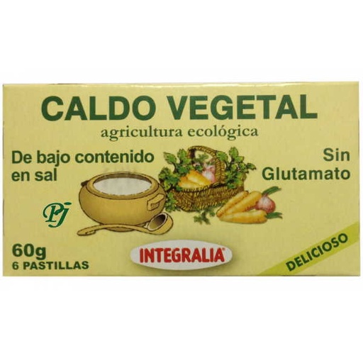 [041221] Caldo Vegetal Bajo En Sal Sin Glutamato Eco 6 Cubitos 6 X 10 G. - Integralia