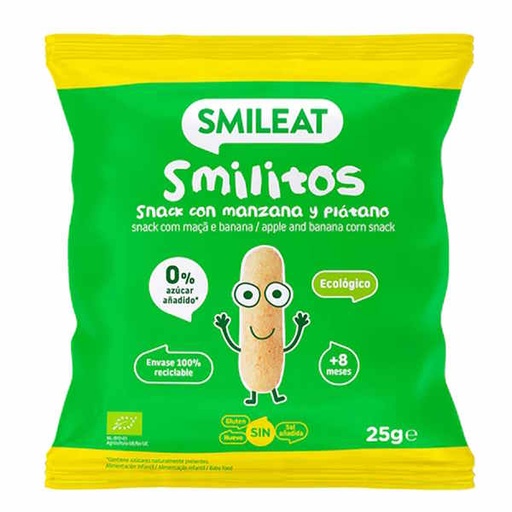 [045588] Snack De Plátano Y Manzana 25 G. Bio - Smileat