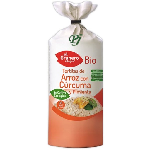 [045367] Tortitas Arroz Cúrcuma Y Pimienta Bio Sin Gluten 115 G. - El Granero