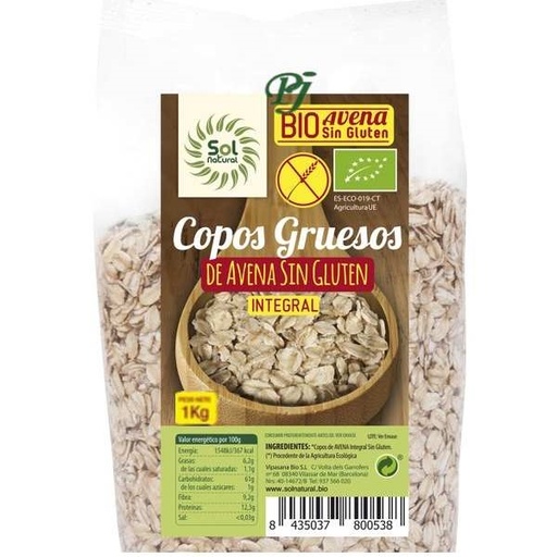 [045415] Copos Avena Sin Gluten Gruesos 1 Kg. - Sol Natural