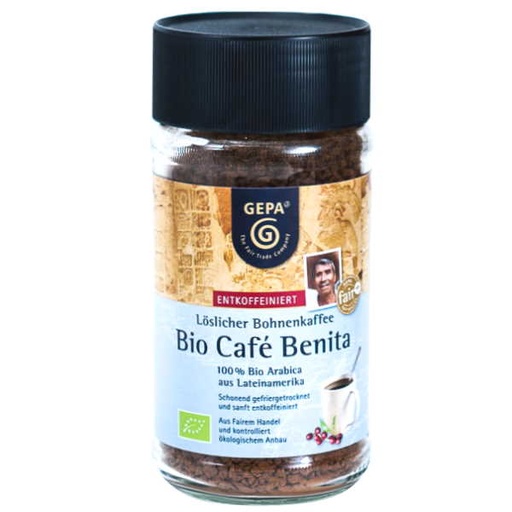 [045558] Café Instantáneo Descafeinado Liofilizado Bio 100 G. Gepa - Comercio Justo