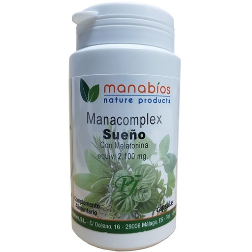 [0500731] Manacomplex Sueño + Melatonina 60 Cápsulas - Manabios