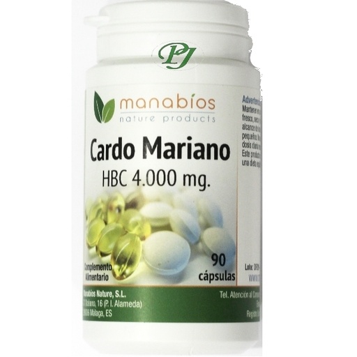 [0500770] Cardo Maríano Hbc 90 Cápsulas 4000 Mg. - Manabios