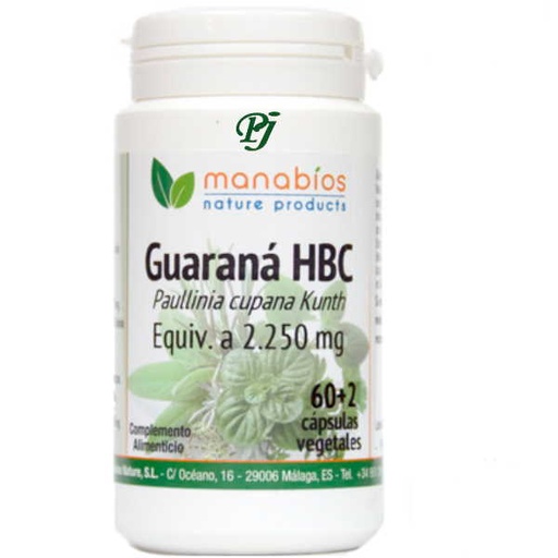 [0502726] Guarana 60 + 2 Cápsulas Vegetales - Manabios