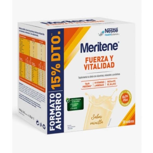 [0505289] Meritene Fuerza Y Vitalidad Vainilla 30 Sobres 15% Descuento - Nestle Health