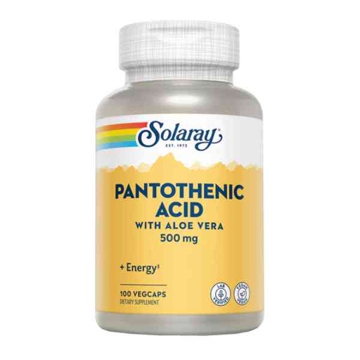 [0502967] Pantothenic Acid Con Aloe Vera 100 Vegcáps 500 Mg. - Solaray
