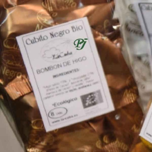 [08240] Cubito Negro Bombones Higo Bio 8 Ud. - La Cuba