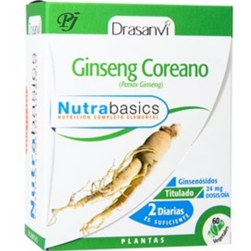 [0503182] Ginseng Coreano 60 Cápsulas Nutrabasics - Drasanvi