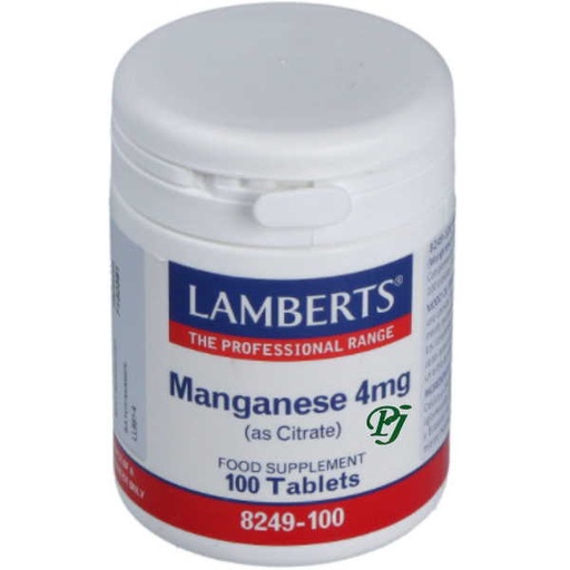[0503845] Manganeso Citrato 100 Tabletas 4 Mg. - Lamberts