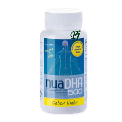 [0504424] Nua Dha 500 Sabor Limón 60 Perlas Masticables - Nua Biological