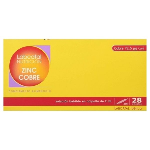[054019] Zinc Cobre (Zn Cu) Nº 19 Ampollas 28 X 2 Ml. - Labcatal