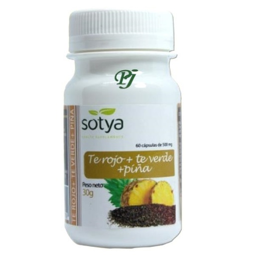 [054955] Té Verde + Te Rojo + Piña 60 Cápsulas 500 Mg. - Sotya