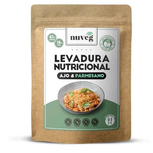 [09526] Levadura Nutricional Bio Vegano Sabor Ajo Y Parmesano 120 G. - Nuveg