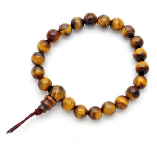 [100763] Pulsera Protección Ojo De Tigre Bola 8 Mm. - Kunugi