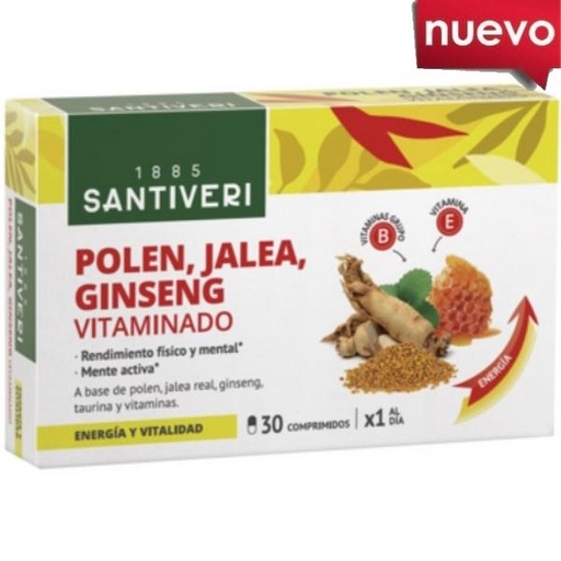 [07197] Polen Jalea Ginseng Vitaminado 30 Comprimidos - Santiveri