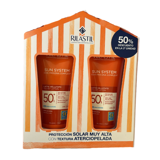 [500122] Duplo Solar Leche Velluto Spf50+ 2 X 200 Ml. 50 % Dto. 2ª Ud. - Rilastil