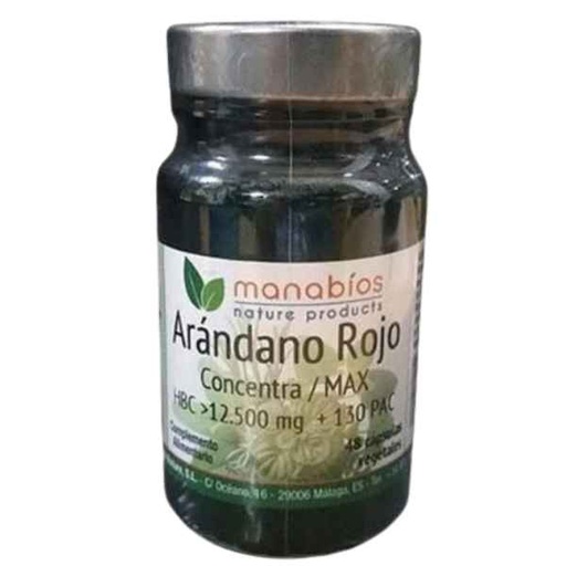 [300121] Arándano Rojo Max 48 Cápsulas 12500 Mg. - Manabios