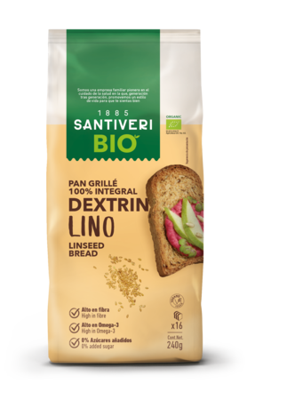 [400195] Pan Tostado 100% Integral Dextrín Lino Bio 240 G. - Santiveri
