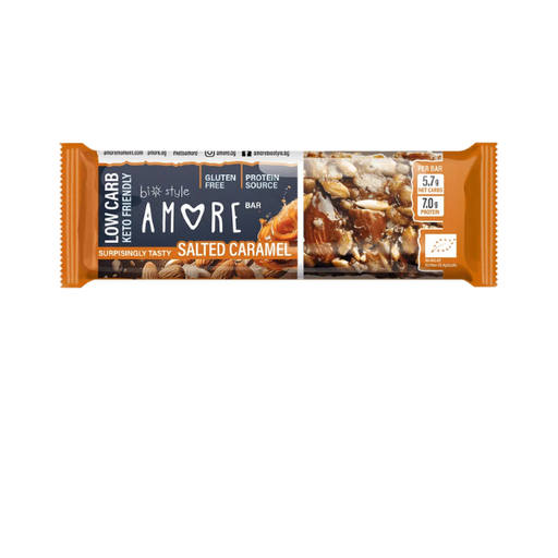 [400220] Barrita Low Carb Frutos Secos Y Caramelo Salado 40 G. - Amore