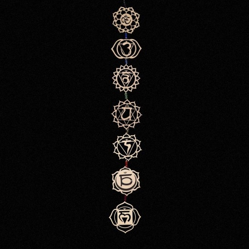 [700163] Adorno Móvil Chakras Madera 77,5 Cm. - Kunugi