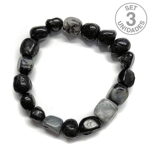 [700181] Pulsera Turmalina Negra Rodado
