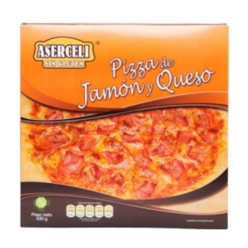 [400304] Pizza Jamón Queso Sin Gluten 330 G. - Aserceli