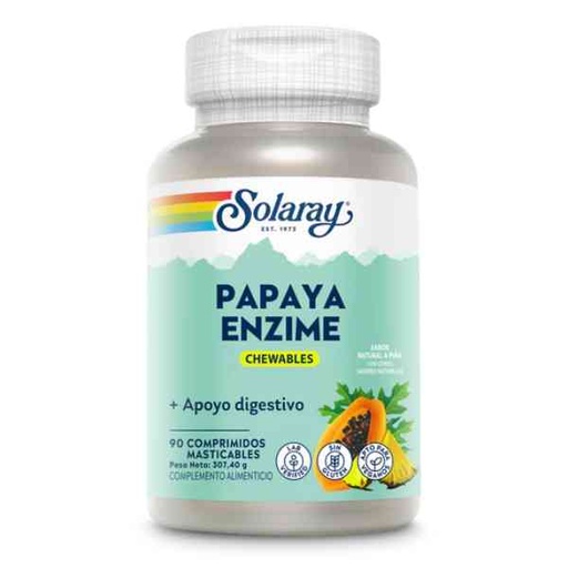 [300362] Papaya Enzime Masticable 90 Comprimidos - Solaray