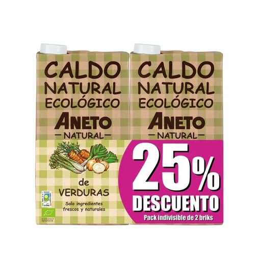[400445] Caldo Natural Verduras Eco Pack 2 L. 25% Dto - Aneto