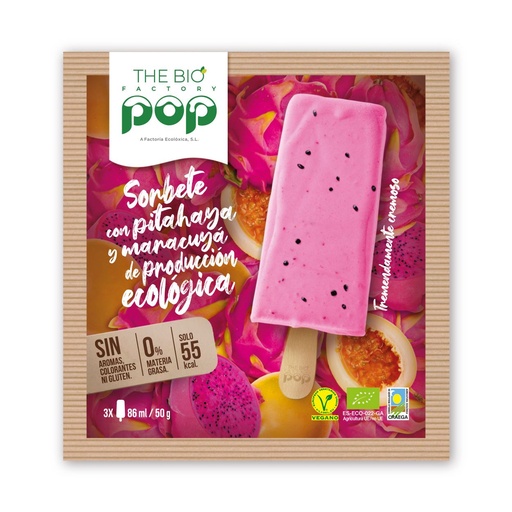 [400489] Biopop Pitahaya Y Maracuyá 3 Uds. Vegano - The Bio Factory