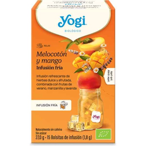 [300454] Infusión Fría Melocotón Y Mango 15 X 30 G. - Yogi Tea