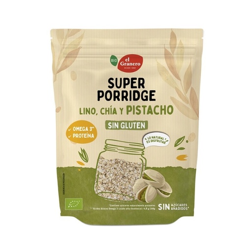 [400518] Súperporridge Pistacho Sin Gluten Bio 350 G. - El Granero