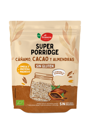 [400519] Súperporridge Cacao Sin Gluten Bio 350 G. - El Granero