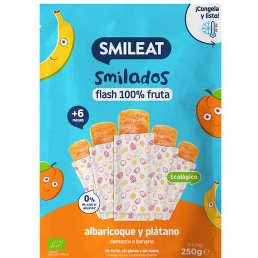 [400523] Smilados De Albaricoque Y Plátano Flash 100% Fruta Bio 5X50 G. - Smileat