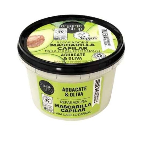 [600106] Mascarilla Reparadora Cabellos Dañados Aguacate Y Oliva 250 Ml. - Organic Shop