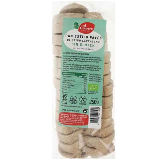 [400526] Pan Payés Con Trigo Sarraceno Bio 250 G. - El Granero