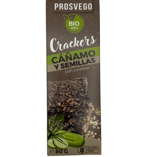 [400554] Crackers Keto Y Proteicos Con Cáñamo Y Semillas 80 G. - Prosvego