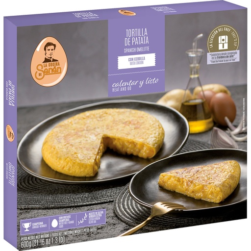 [500538] Tortilla De Patatas Con Cebolla 600 G. Sin Gluten Calentar Y Listo - La Cocina De Senen