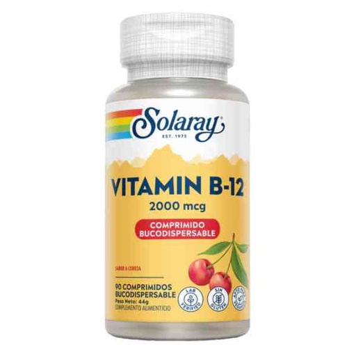 [0501630] Vitamina B12 Bucodispersable 90 Comprimidos 2000 Mcg. - Solaray
