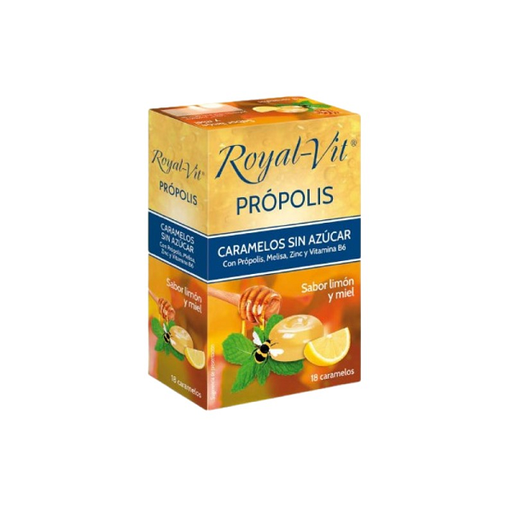 [0504829] Royal Vit Caramelos Sin Azúcar Limón Miel 18 Uds. - Dielisa