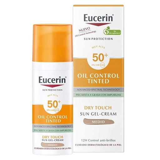 [189124] Sun Gel Crema Oil Control Color Medio FPS50 50ml - Eucerin