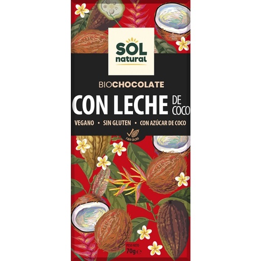 [205682] Tableta Chocolate Con Leche Coco Bio 70 G. - Sol Natural