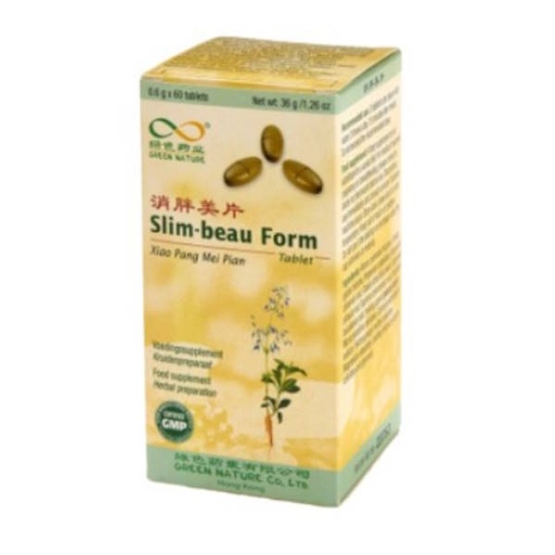 [056416] Fórmula China 50 Slim Beau Form (Xiao Pang Mei Pian) 60 Tabletas - Green Nature