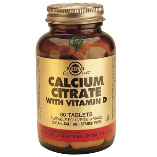 [056192] Calcio Citrato Vitamina D 60 Comprimidos - Solgar