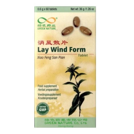 [0504159] Fórmula China 55 Lay Wind Form (Xiao Feng San Pian) 60 Tabletas - Green Nature