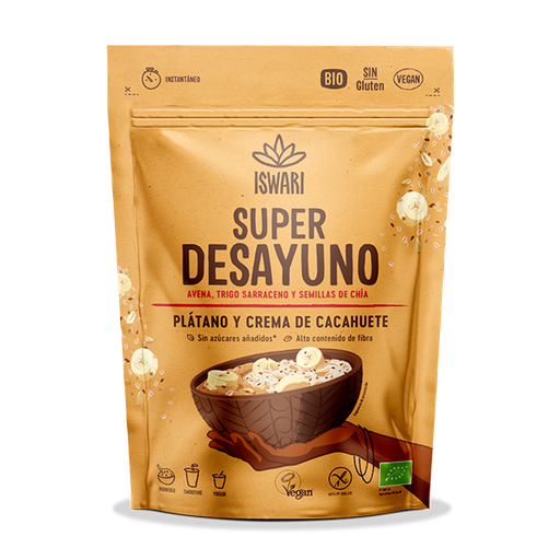 [205846] Súperdesayuno Plátano Y Crema Cacahuete 360 G. - Iswari